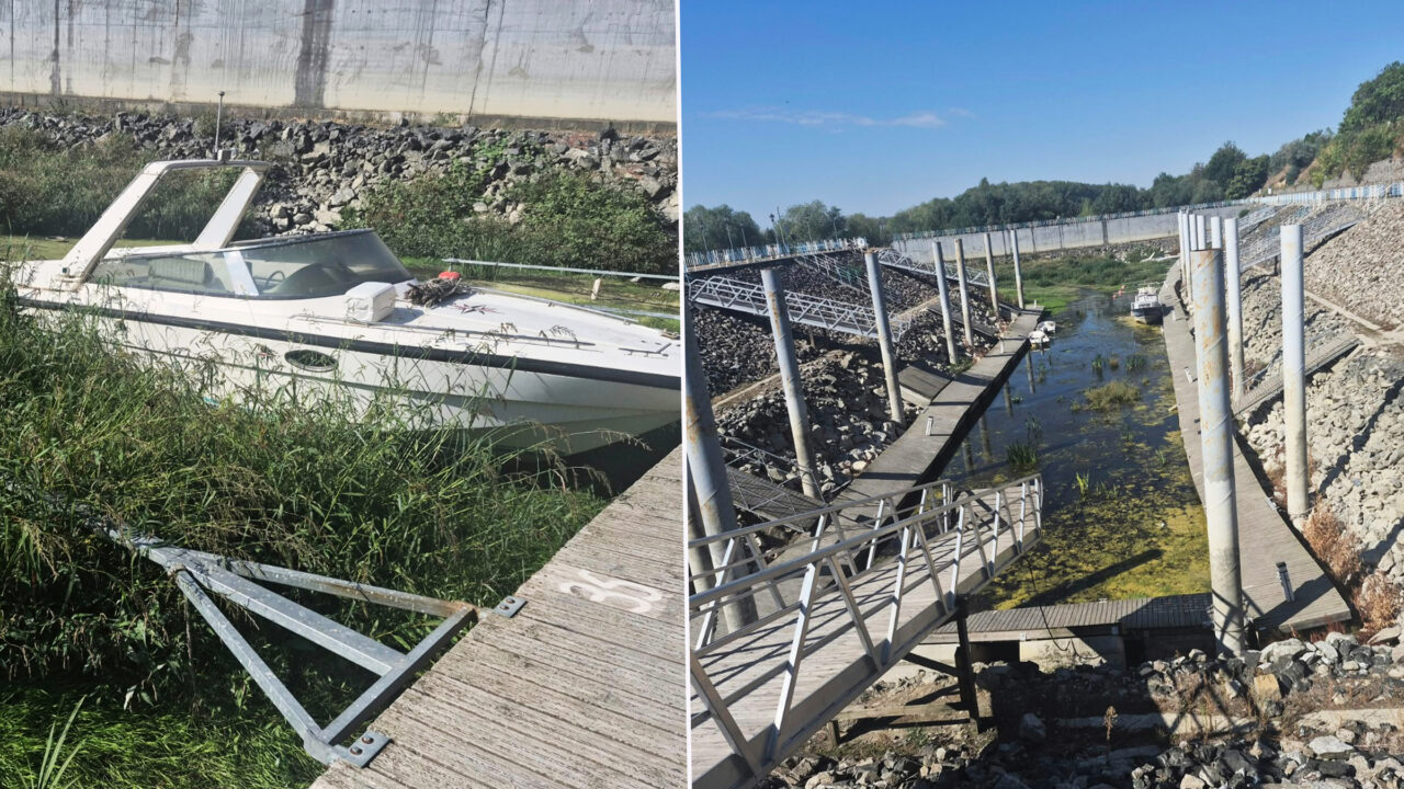 Debitul Dunării a atins un nou minim istoric de 1.250 metri cubi pe secundă. Portul turistic Corabia e blocat de vegetație