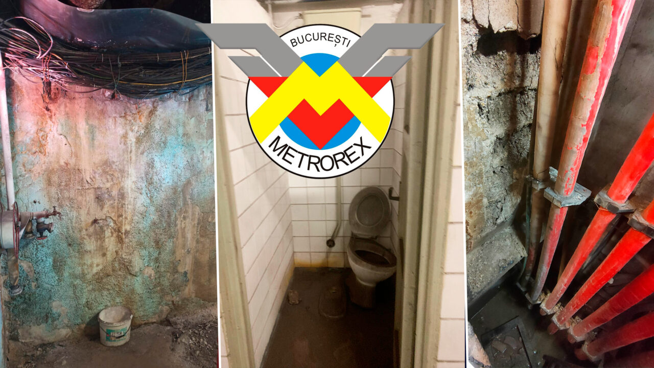 Imaginile dezastrului de la metrou. Angajații Metrorex muncesc în condiții groaznice, cu toalete insalubre și fără apă potabilă. „Nu s-a dat cu o bidinea de 45 de ani”