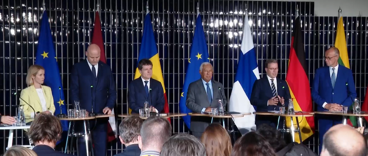 Nicușor Dan vorbește în conferința de presă organizată la summit-ul din Finlanda. Liderii europeni au izbucnit în râs