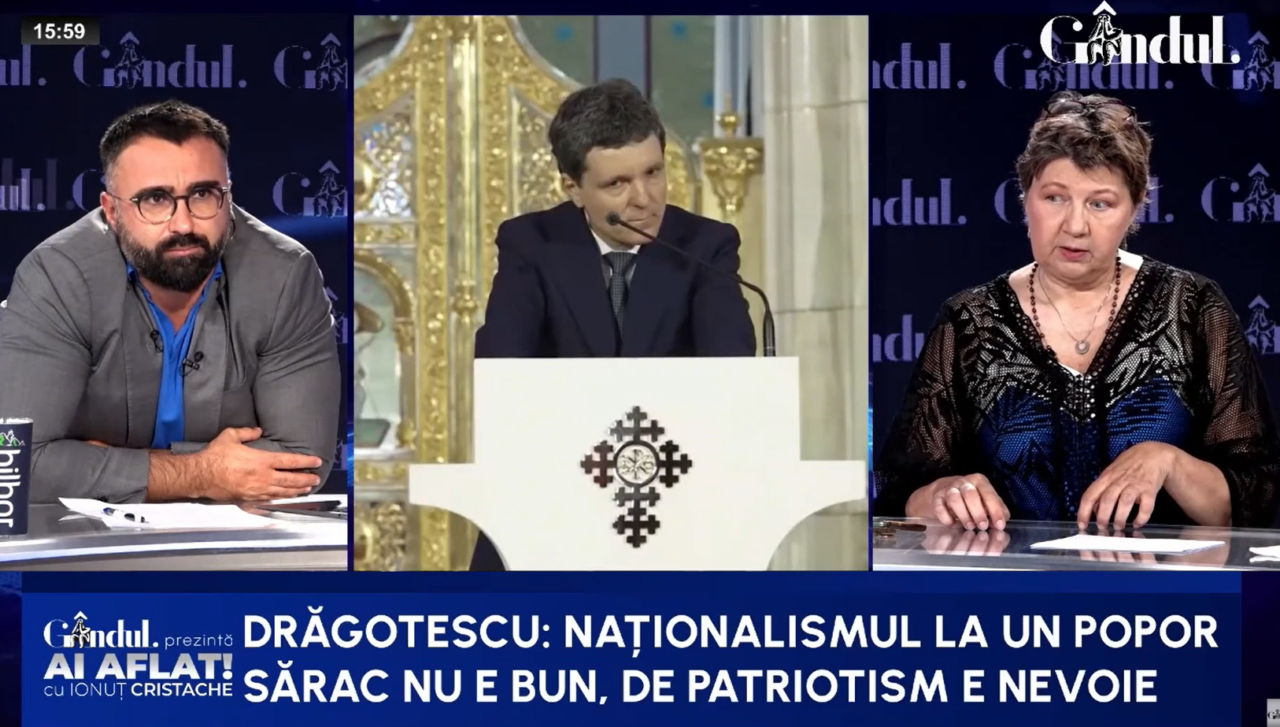 Corina Drăgotescu pune sub semnul întrebării naționalismul: Nu e bun la un popor sărac/Un președinte trebuie să ceară patriotism