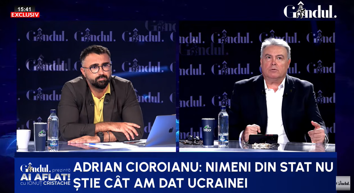Secretul ajutor pentru Ucraina. Cioroianu: Nimeni din statul român, vă garantez, nu îl știe exact