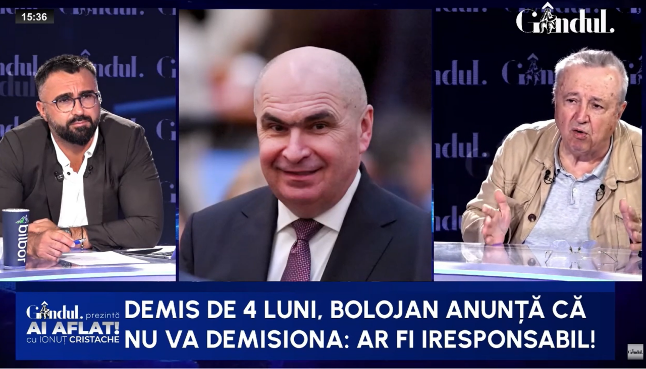 Paradoxul Bolojan: demis de 4 luni, dar agățat de Palatul Victoria. Cristoiu: Statuia lui intră în nisip/Gata, s-a terminat