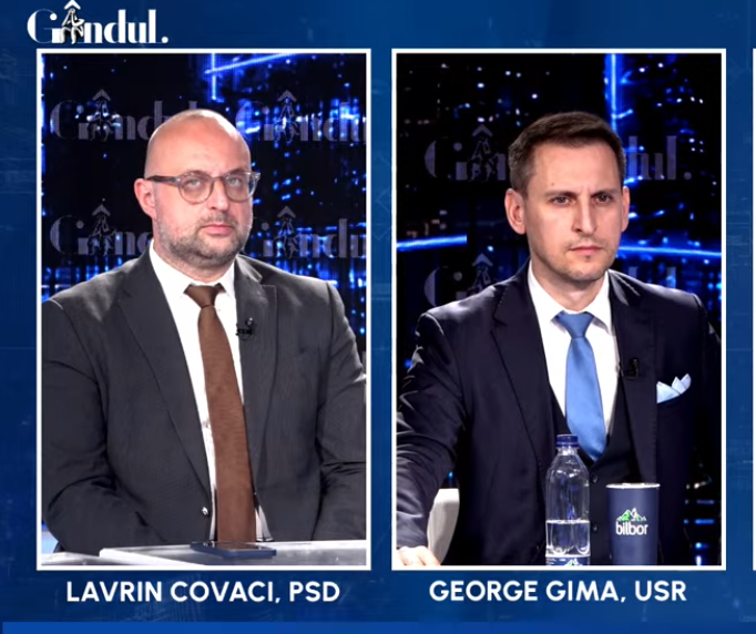 S-au aprins spiritele în platoul Gândul. Criza energetică prin care încă trecem a dus la o ceartă aprigă între Lavrin Covaci (PSD) și George Gima (USR)
