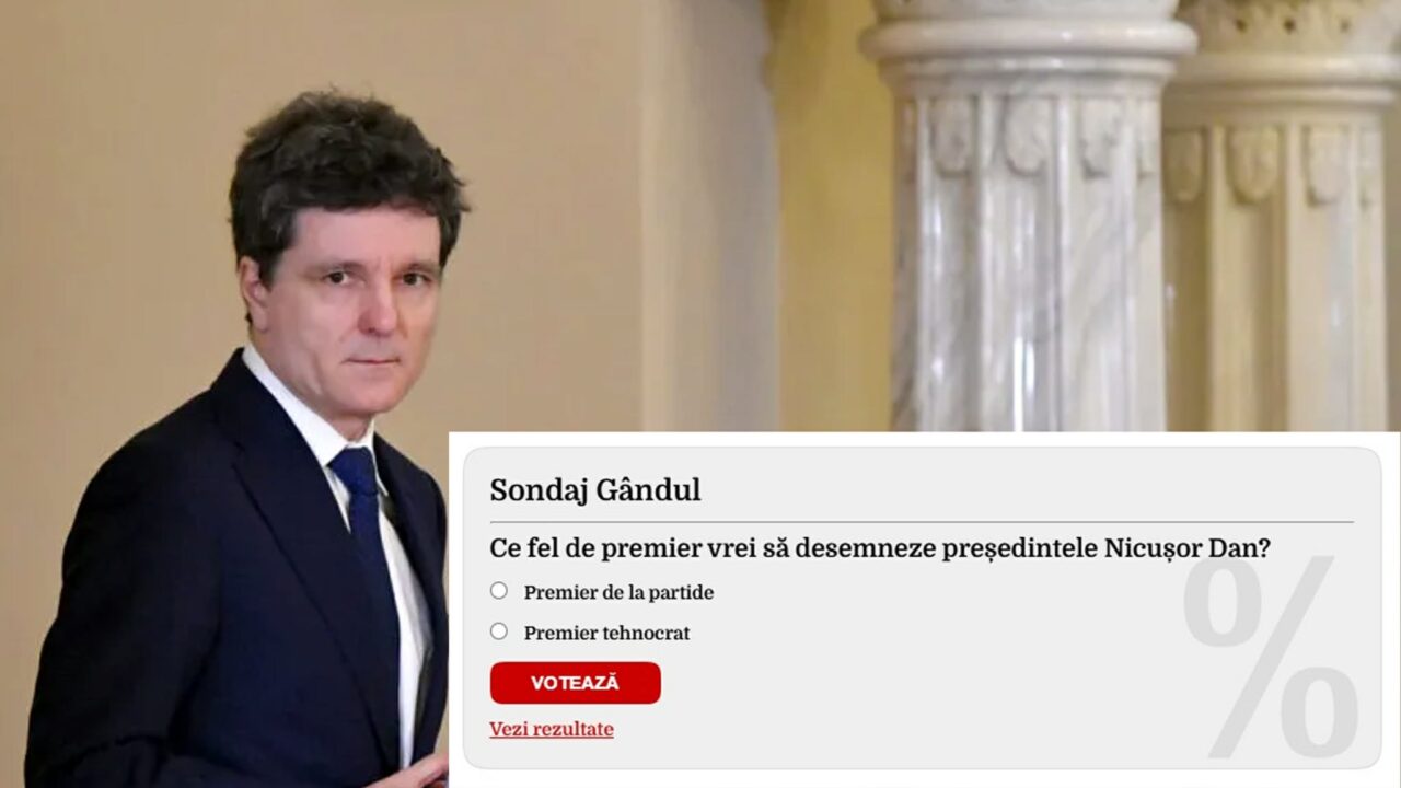 Sondaj Gândul. Cititorii ziarului îi cer președintelui Nicușor Dan să desemneze un premier politic. Peste 5.000 de oameni au răspuns sondajului: „Ce fel de premier vrei să desemneze președintele Nicușor Dan?”