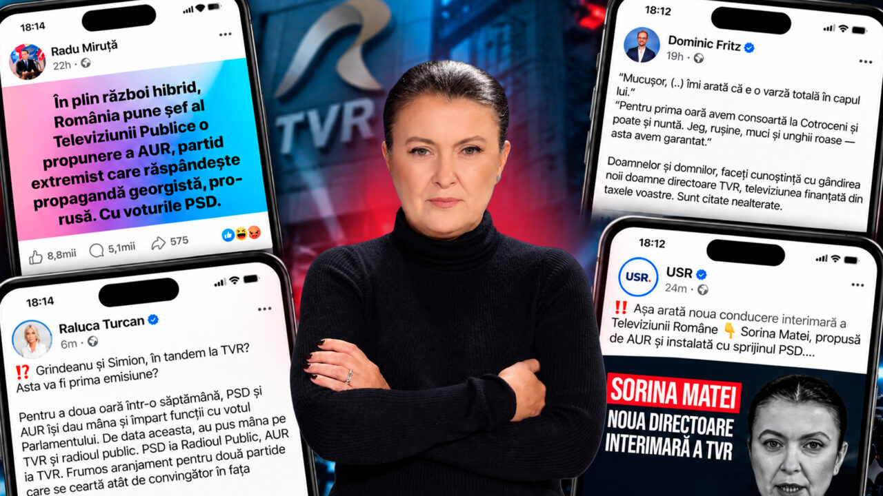 De 24 de ore USR se războiește cu jurnalista Sorina Matei, după numirea acesteia la conducerea TVR. Partidul atacă în valuri noua directoare, cunoscută ca ziarist incomod