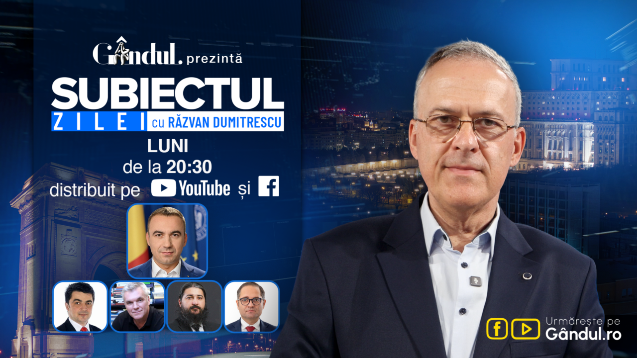 „Subiectul Zilei cu Răzvan Dumitrescu” începe luni, 14 septembrie, de la ora 20:30, live pe Gândul. În exclusivitate, Bogdan Ivan, dezvăluiri despre criza gazelor. Metoda prin care au predat România