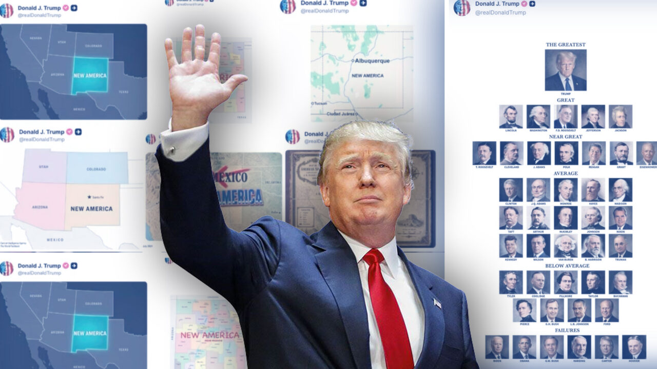 Trump a publicat o hartă cu statul New Mexico redenumit în New America și s-a autoproclamat „cel mai măreț președinte al SUA” într-un nou clasament