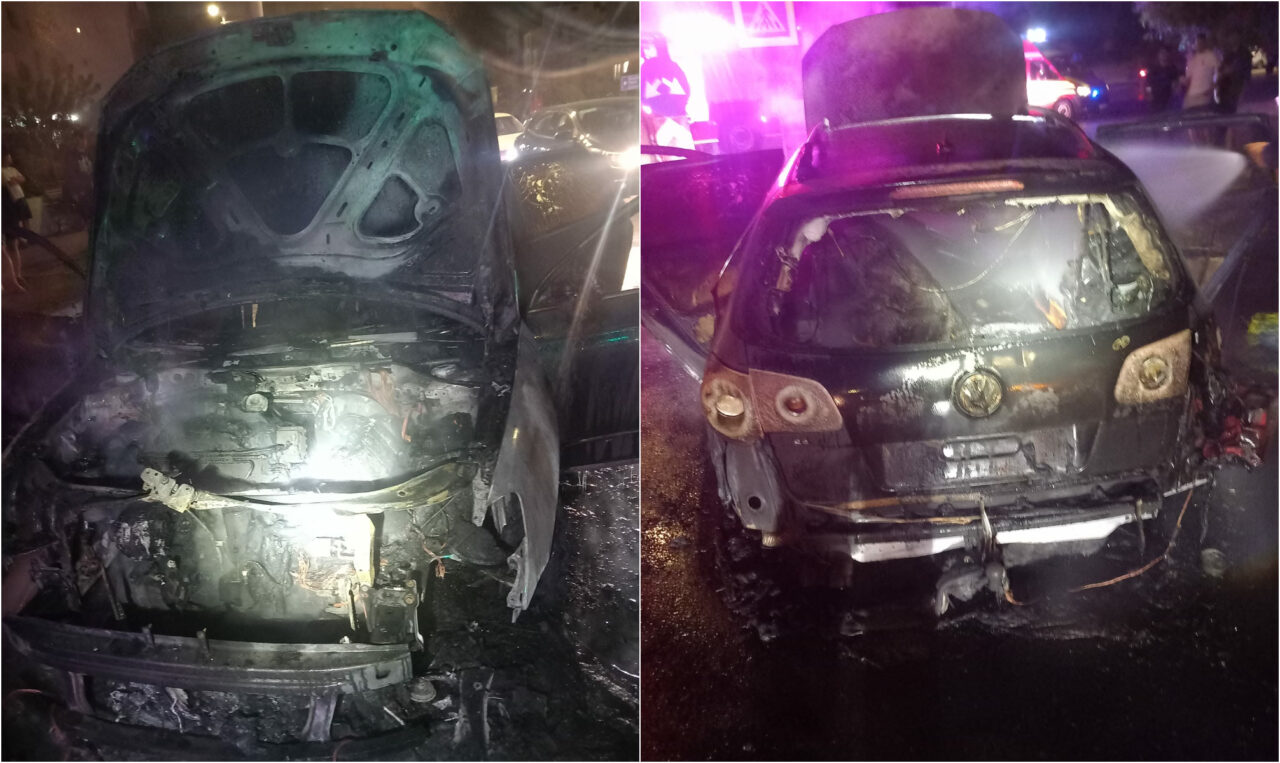 Un adolescent de 16 ani a furat o mașină, apoi a gonit pe străzile Craiovei. Autoturismul s-a făcut scrum, după ce motorul i-a luat foc