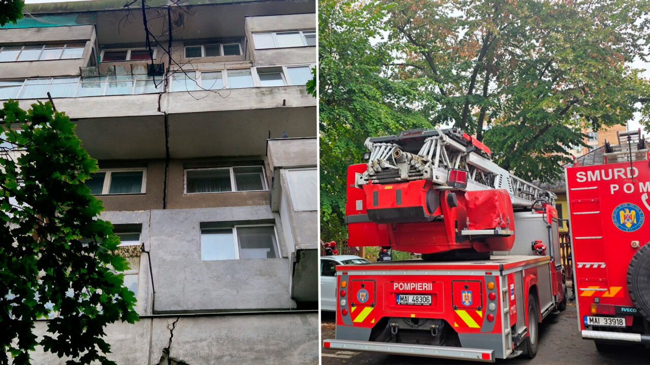 Bloc din Capitală evacuat după ce un locatar a sesizat o fisură de la etajul 5 la etajul 8. Salvatorii iau în calcul ca fisura să fi apărut în urma cutremurului de luni/Precizările lui Raed Arafat