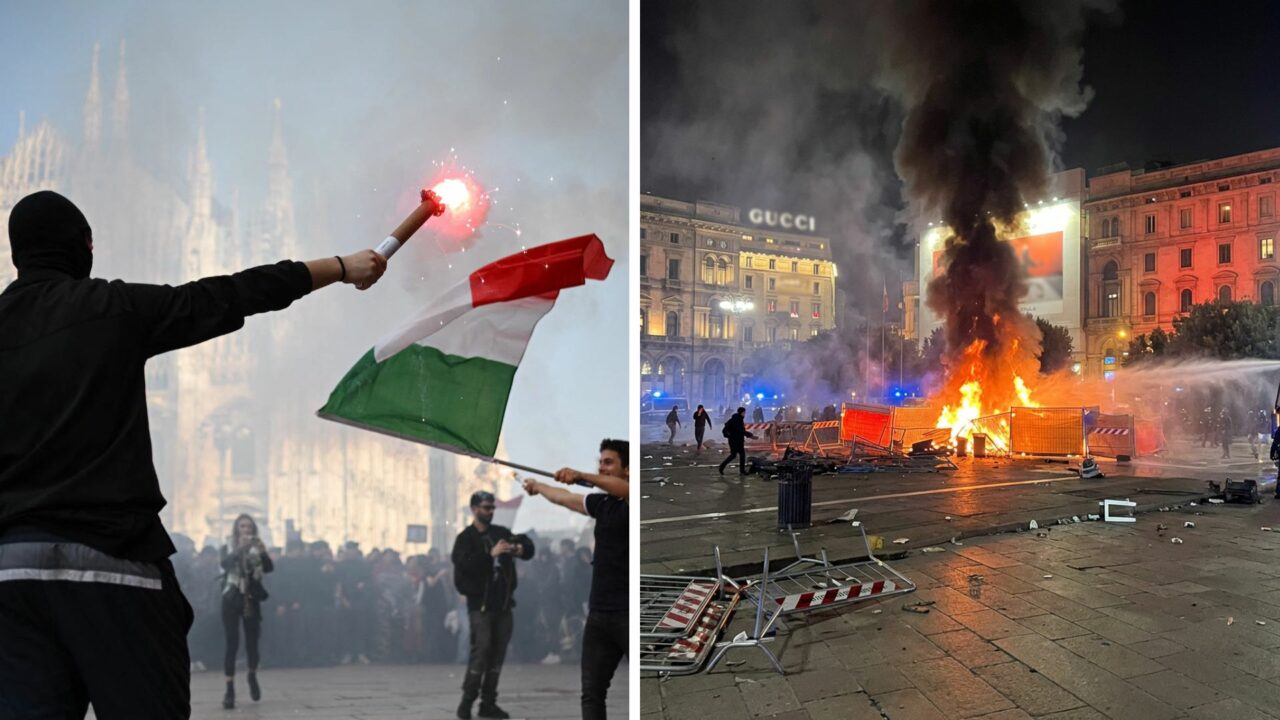 Continuă protestele în Italia. Violențe în Milano. Peste 50 de persoane au fost arestate, iar Piazza Duomo a fost devastată