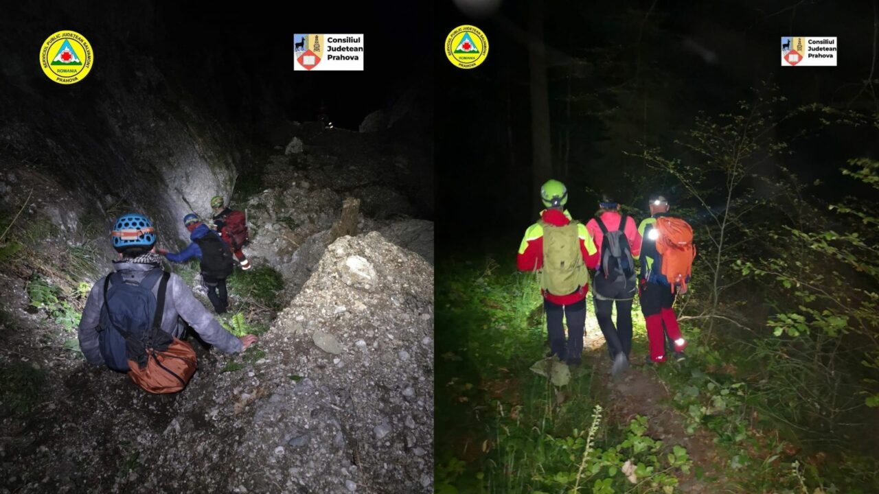 Doi turiști au fost salvați de Salvamont Prahova pe traseul Jepii Mici. Unul dintre ei a fost recuperat cu elicopterul