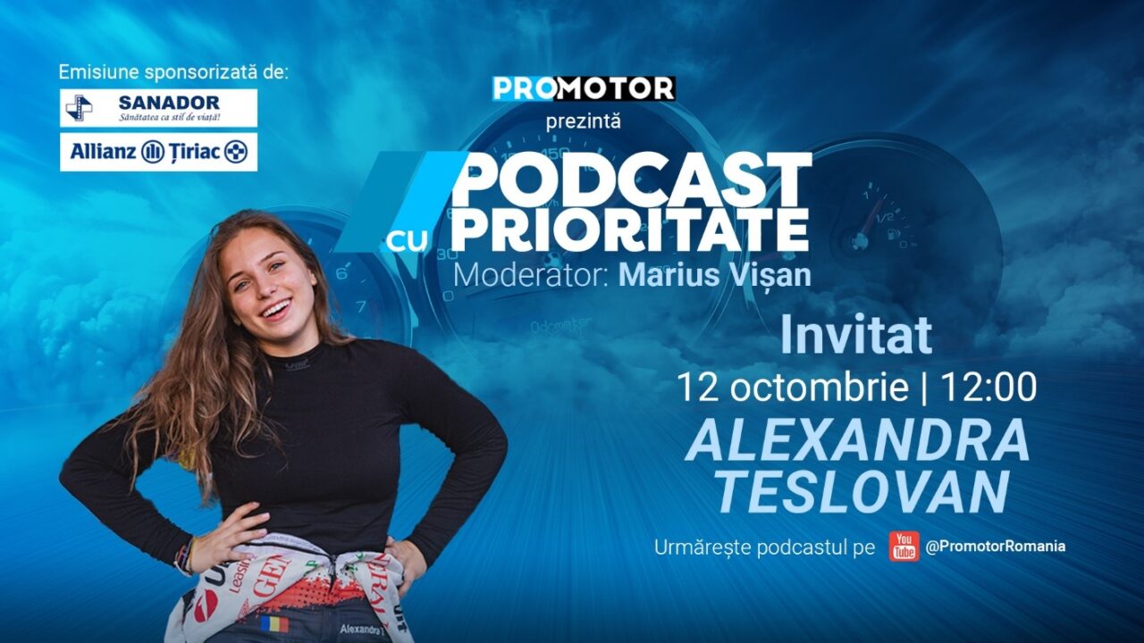 Alexandra Teslovan, invitată la „Podcast cu Prioritate” #114 by ProMotor. De la primele curse la Campionatul European de Raliuri