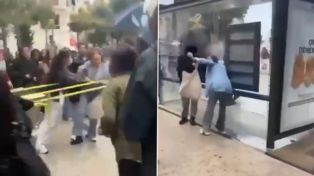 O femeie din Franța, care s-a opus vandalismului protestatarilor, a fost atacată cu un spray transformat în aruncător de flăcări