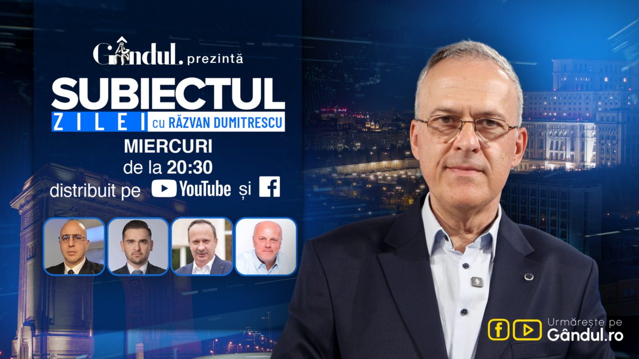 „Subiectul Zilei cu Răzvan Dumitrescu” începe miercuri, 07 octombrie, de la ora 20:30, live pe Gândul. Dezvăluiri în exclusivitate despre febra negocierilor