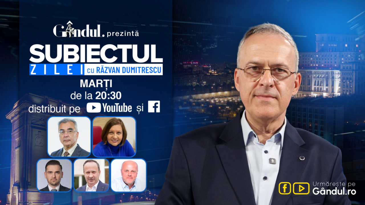 „Subiectul Zilei cu Răzvan Dumitrescu” începe marți, 13 octombrie, de la ora 20:30, în direct pe Gândul  În exclusivitate, șefa ANM, Elena Mateescu, face confesiuni despre conflictul cu Diana Buzoianu Petrișor Peiu oferă detalii din culisele formării guvernului condus de Luca Niculescu