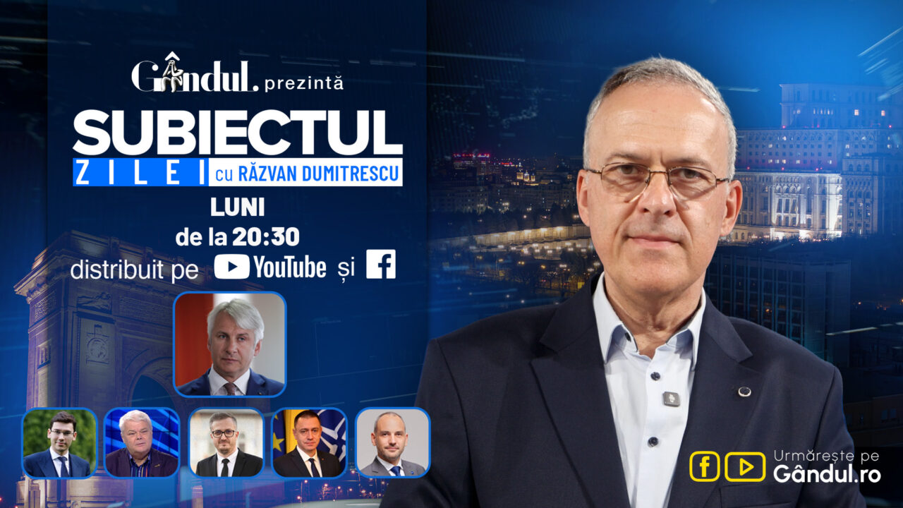 „Subiectul Zilei cu Răzvan Dumitrescu” începe luni, 5 octombrie, de la ora 20:30, live pe Gândul. În exclusivitate, Eugen Teodorovici, analizează cele 3 desemnări de coșmar ale lui Nicușor Dan. A 4-a oară e cu noroc?