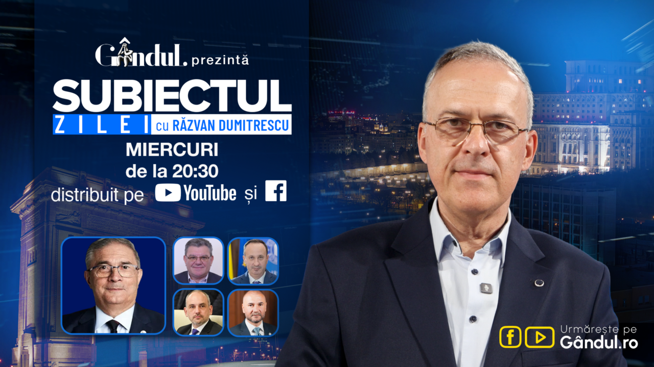„Subiectul Zilei cu Răzvan Dumitrescu” începe miercuri, 14 octombrie, de la ora 20:30, live pe Gândul. În exclusivitate, Silviu Predoiu analizează criza politică, jocurile de putere și posibilele influențe externe
