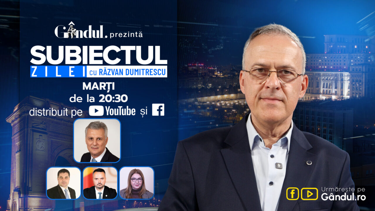 „Subiectul Zilei cu Răzvan Dumitrescu” începe marți, 6 octombrie, de la ora 20:30, live pe Gândul. În exclusivitate, Daniel Zamfir, detalii despre noul premier desemnat. Luca Niculescu, drumul spre anticipate?