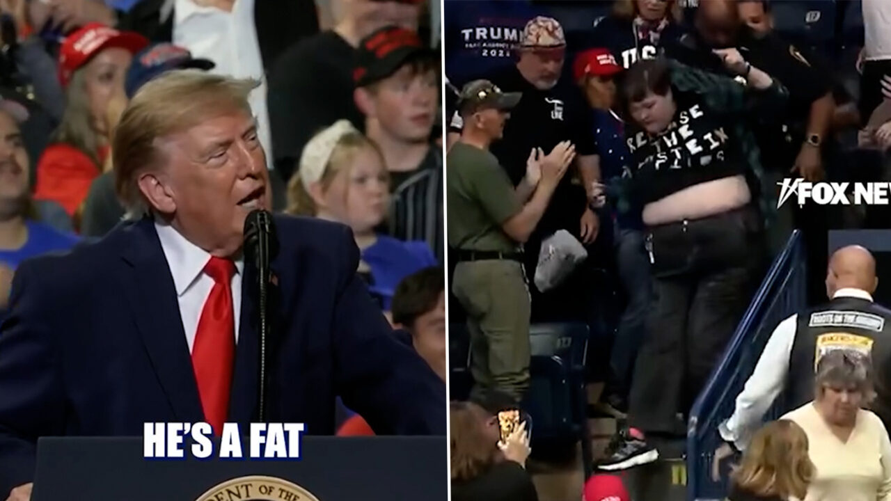 Incident la mitingul electoral al lui Trump. Președintele SUA a polemizat cu o protestatară și a făcut-o „grasă”